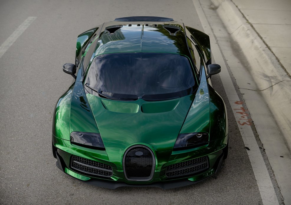 Bugatti Veyron зелёный