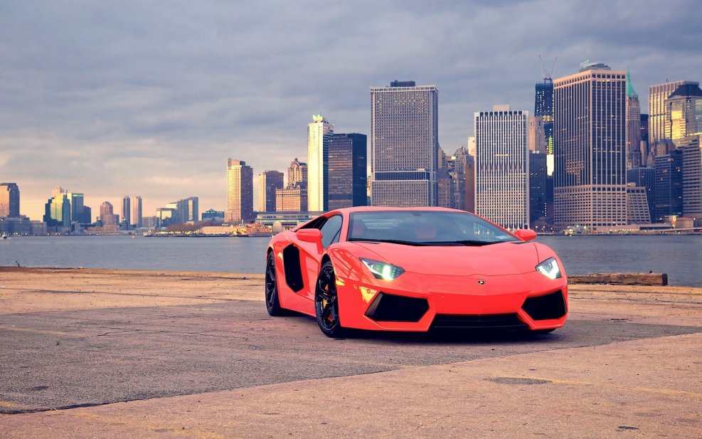 Lamborghini Aventador lp700-4 красный