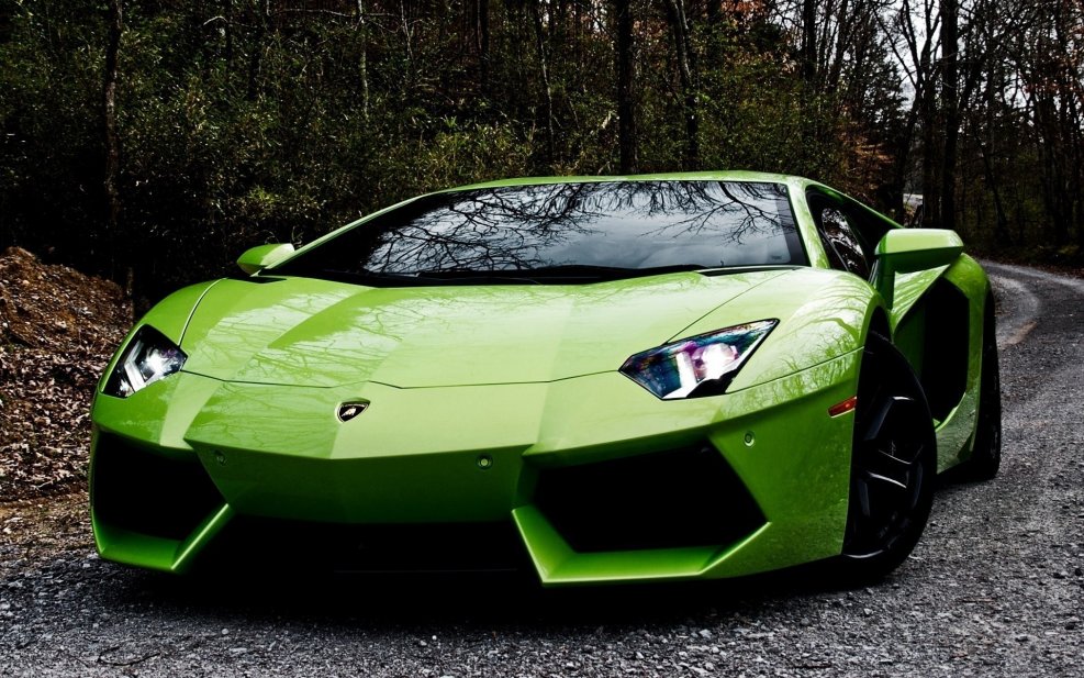 Lamborghini авентадор зеленый