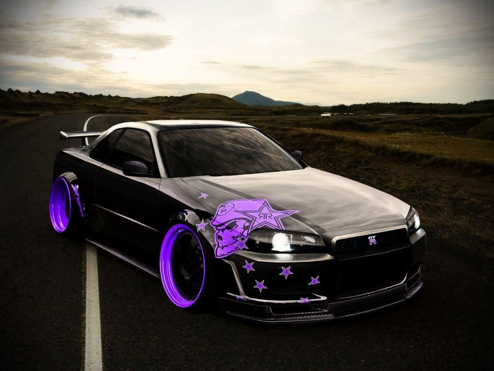 Nissan Skyline GTR r34 фиолетовый