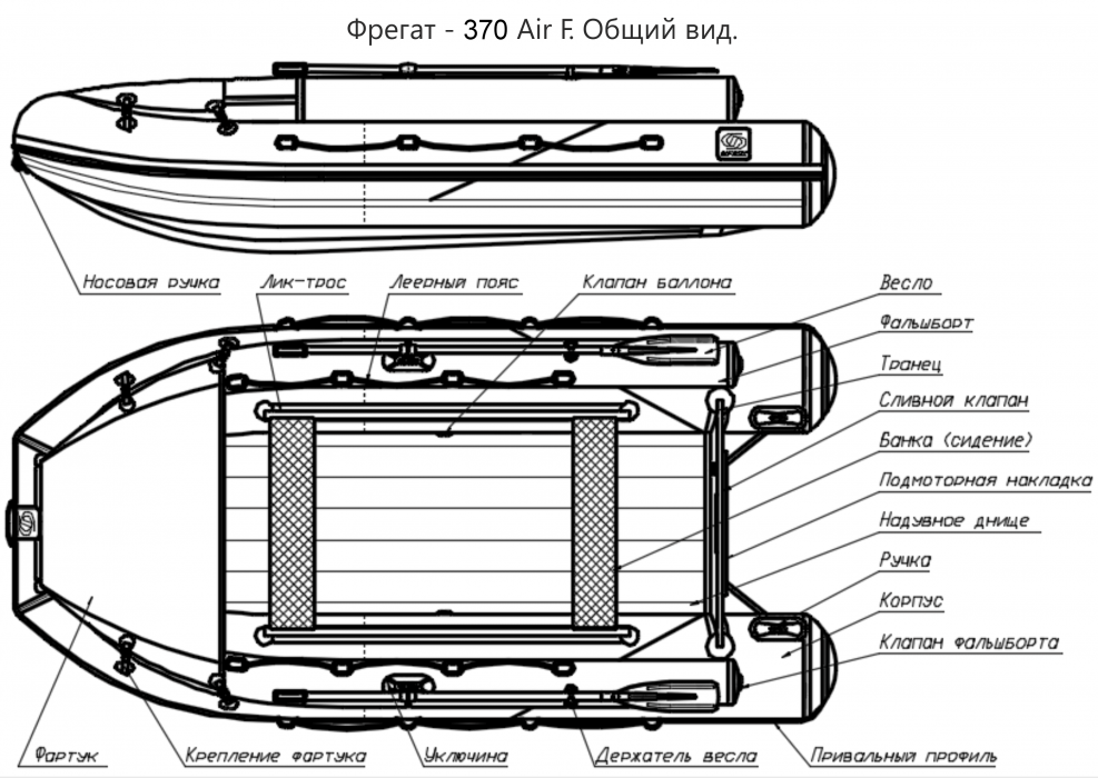 Лодка ПВХ Фрегат 370 с