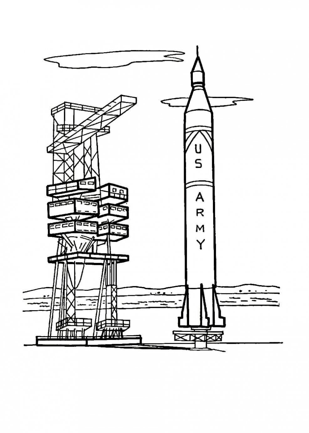 Космодром раскраска