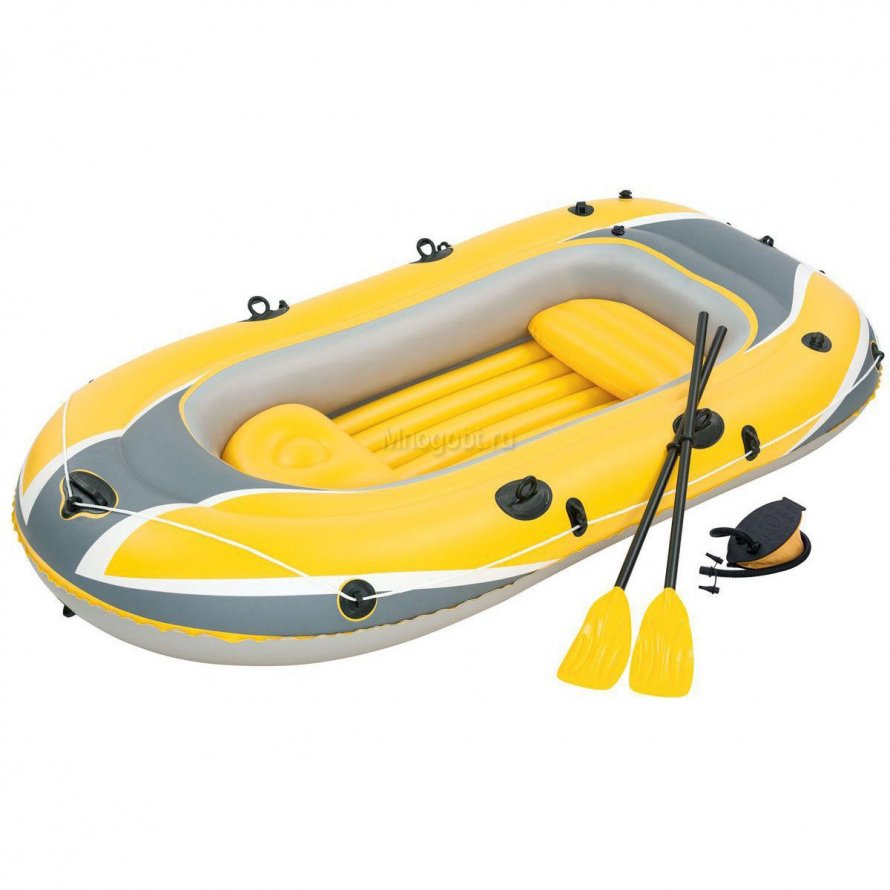 Лодка надувная Bestway Hydro-Force Raft 61083 с веслами и насосом, 228х121 см
