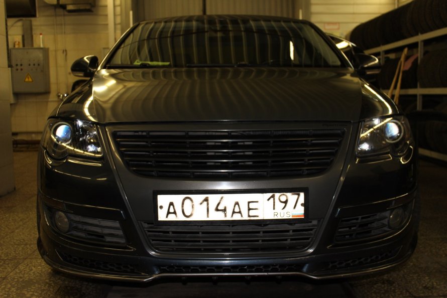 Passat b6 чёрные фары