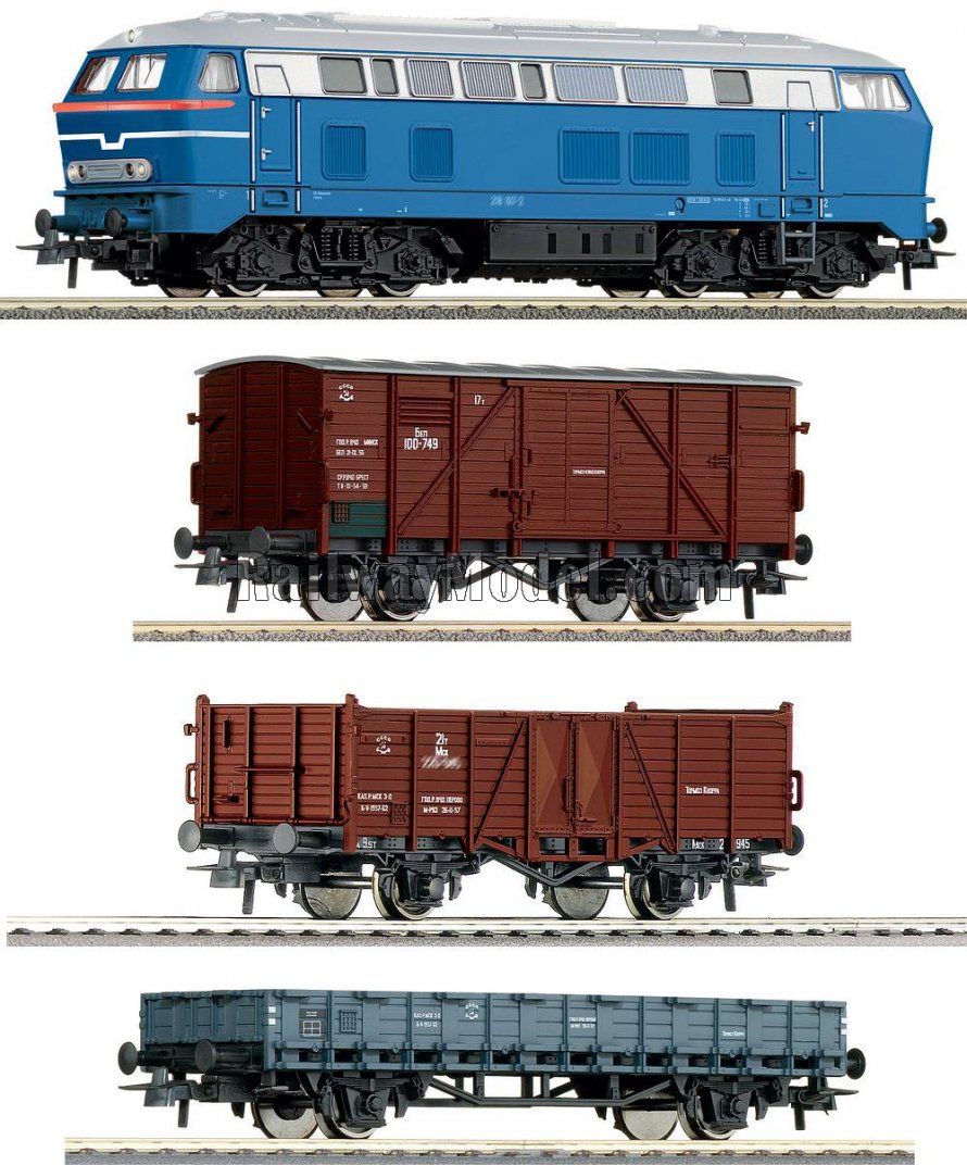 Roco стартовый набор "дизельный Локомотив d.214 с вагонами", 51138, h0