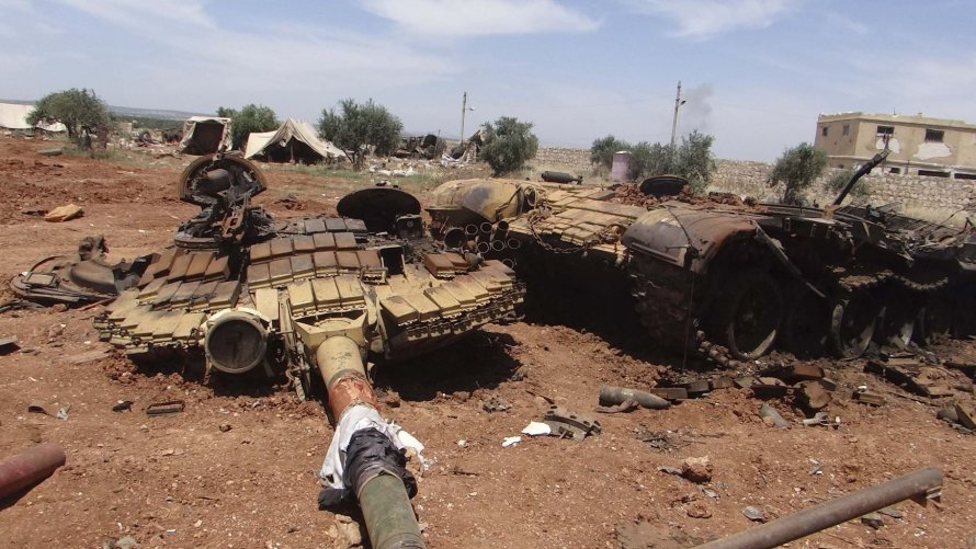 Подбитые танки т-72 в Сирии