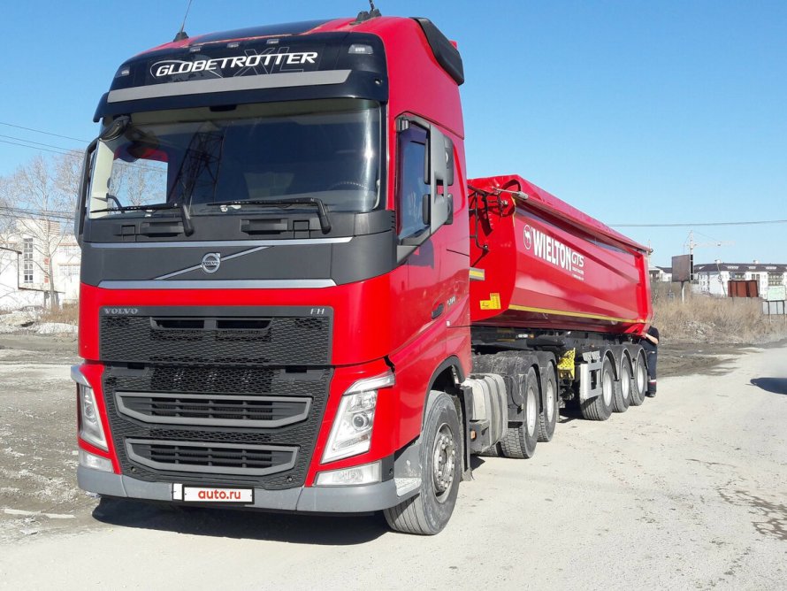 Volvo fh16 с самосвальным полуприцепом