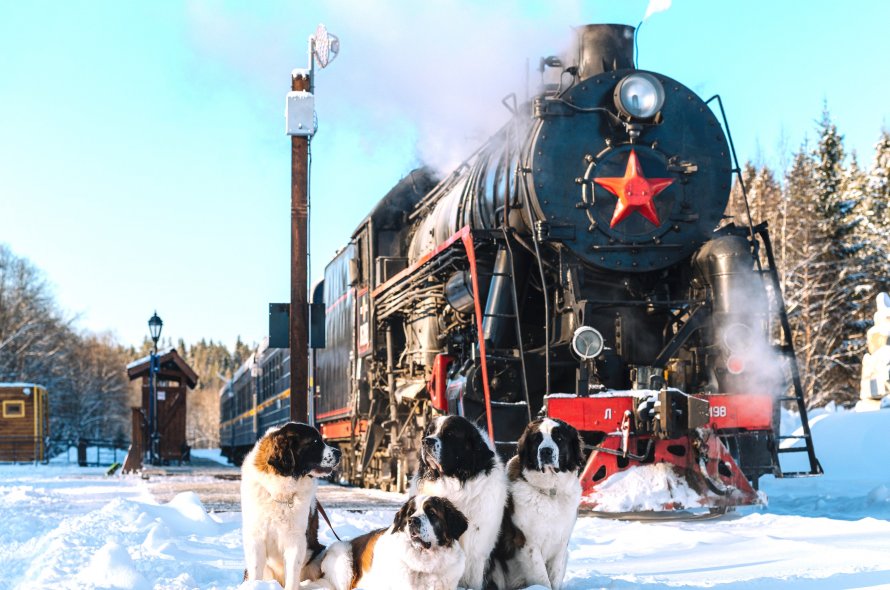 Ретро поезд Рускеала