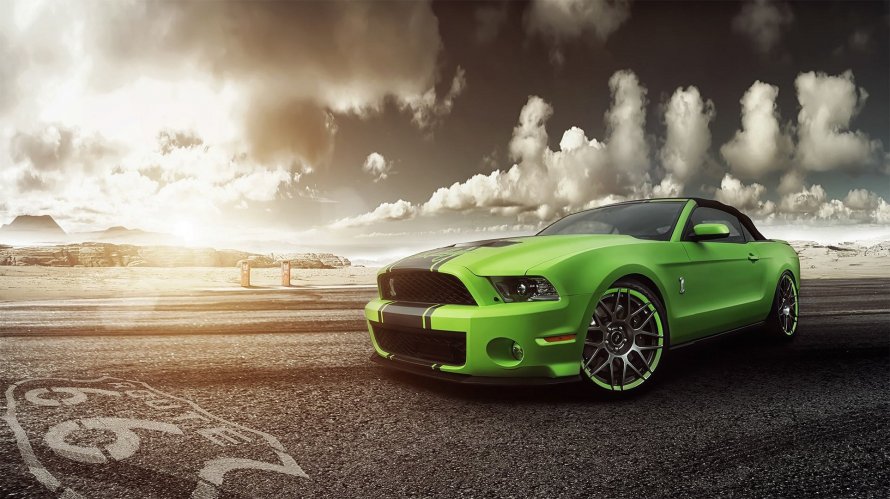 Форд Мустанг Шелби gt 500 зелёный
