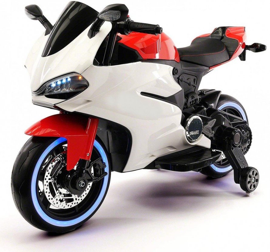 Детский электромотоцикл Ducati 12v - ft-1628-Blue-White
