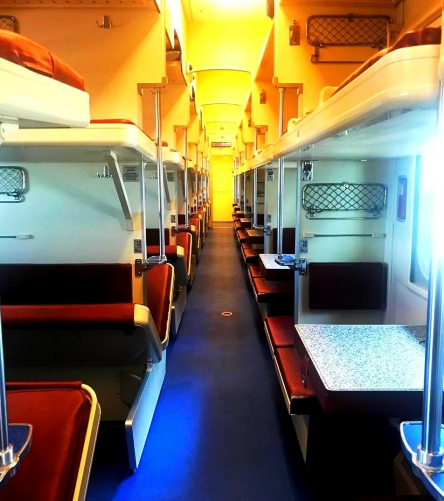 Как выглядит плацкарт в поезде фото внутри вагона