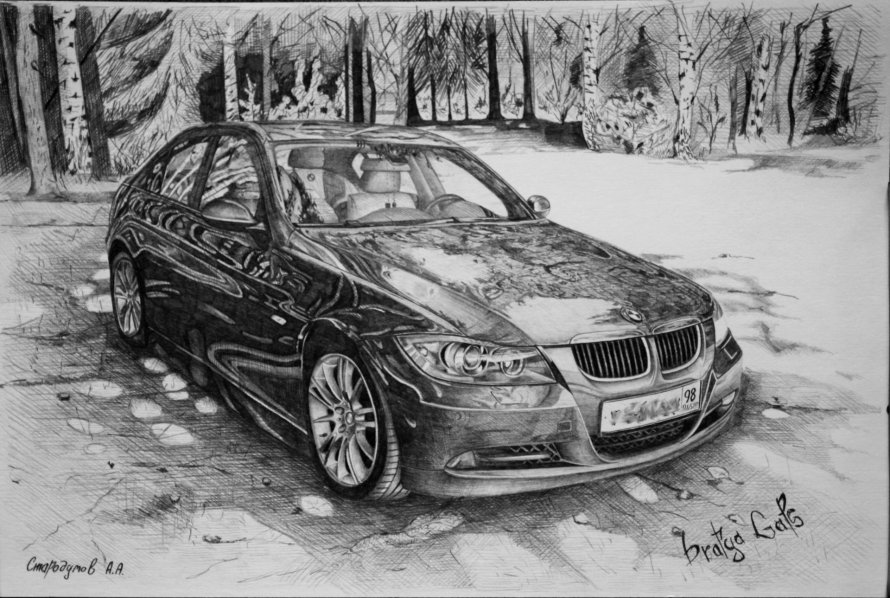 Рисунки карандашом машины