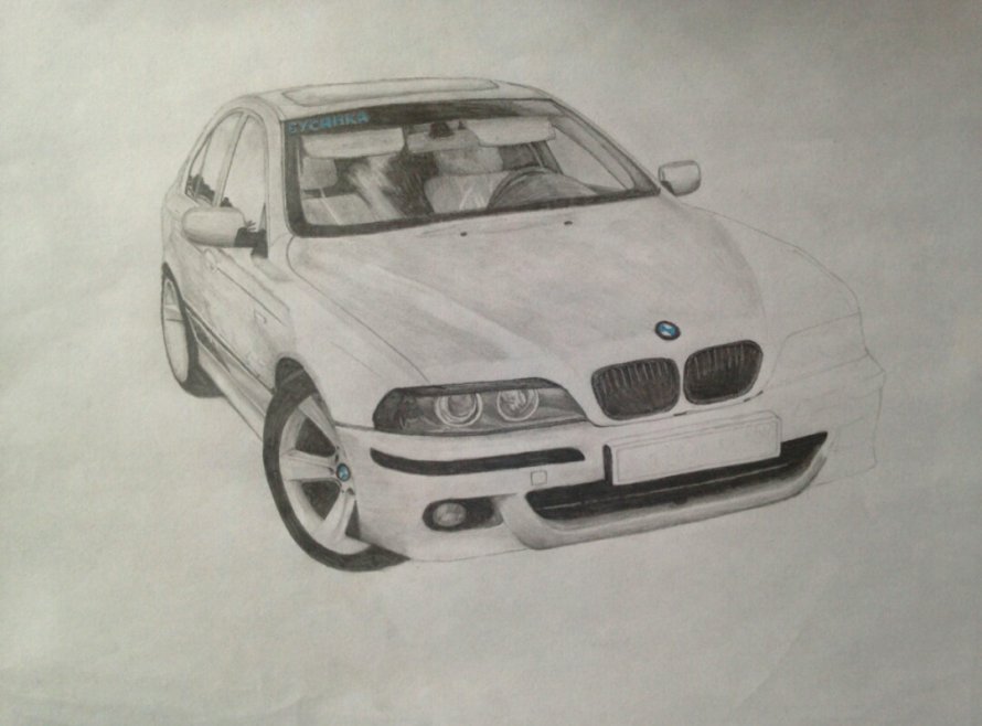 BMW рисунок карандашом
