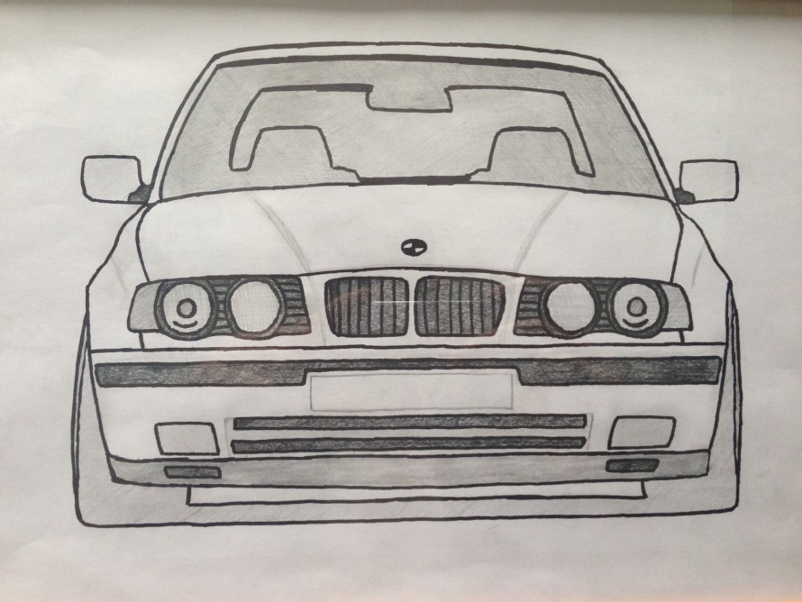 BMW e34 рисунок