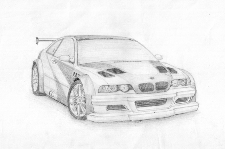 BMW m3 GTR карандашом