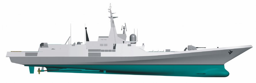 Военный корабль сбоку