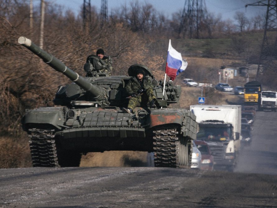 Колонна русских танков