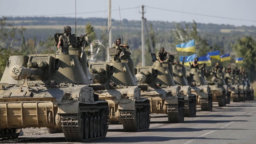 Украина колонна танков