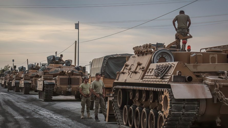 Колонна военной техники Турции