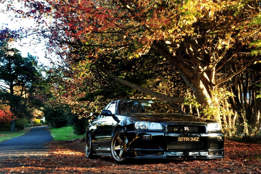 Nissan Skyline r34 GTR осень