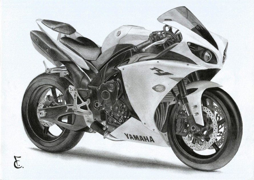 Yamaha r1 карандашом