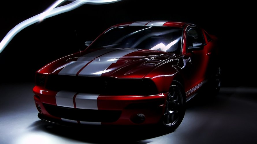 Ford Mustang Shelby gt500 темный фон