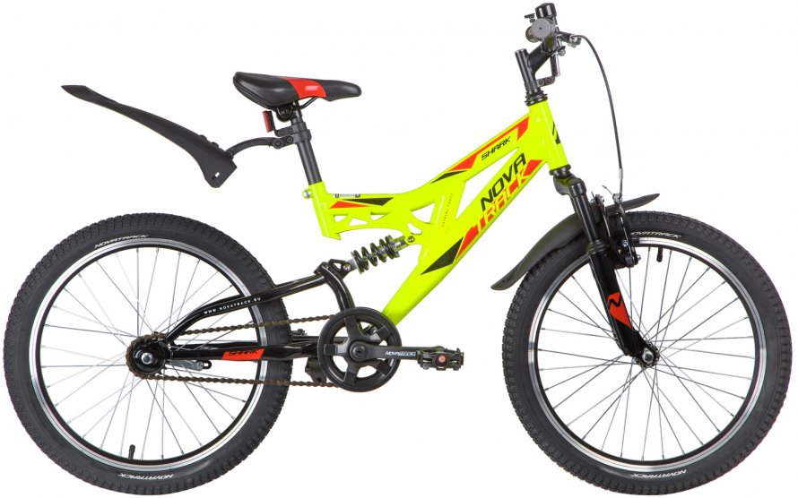 Велосипед Novatrack 20" Shark, зелёный, сталь, 1-скор., Falcon 117086