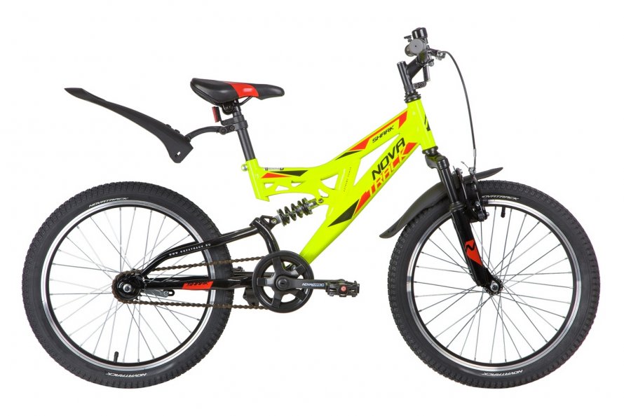 Велосипед Novatrack 20" Shark, зелёный, сталь, 1-скор., Falcon 117086
