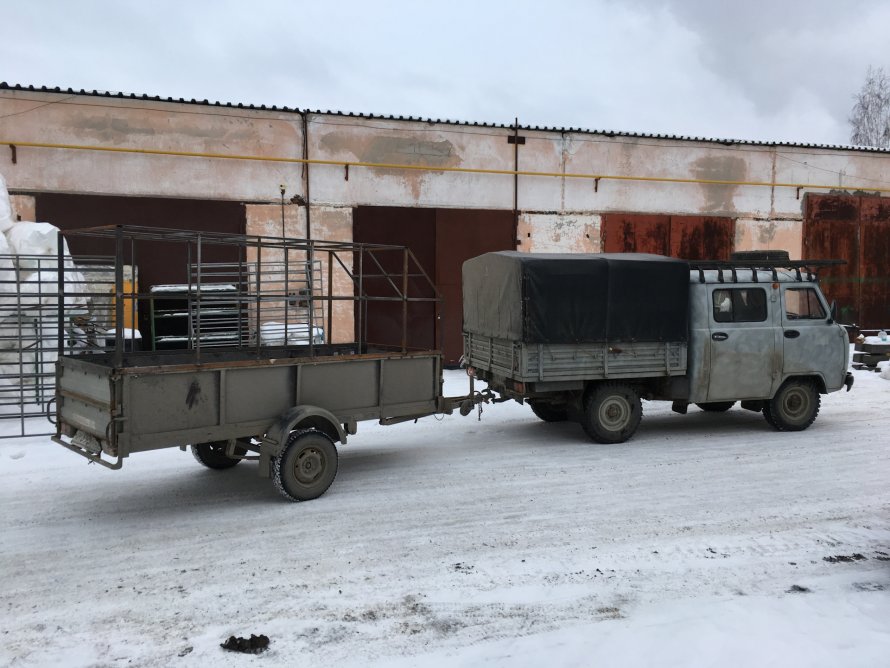 УАЗ 3303 прицеп с прицепом