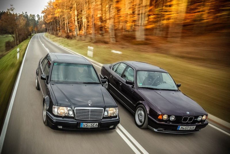 BMW e34 и Mercedes w124
