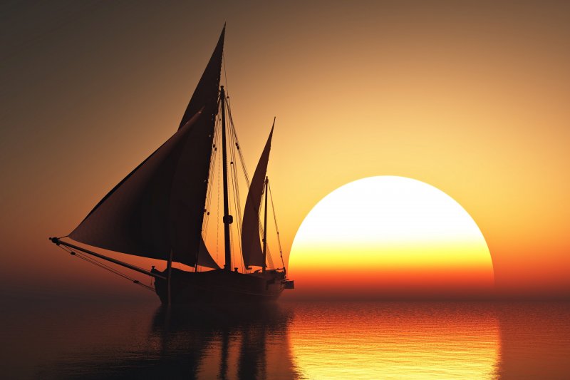 Закат на море