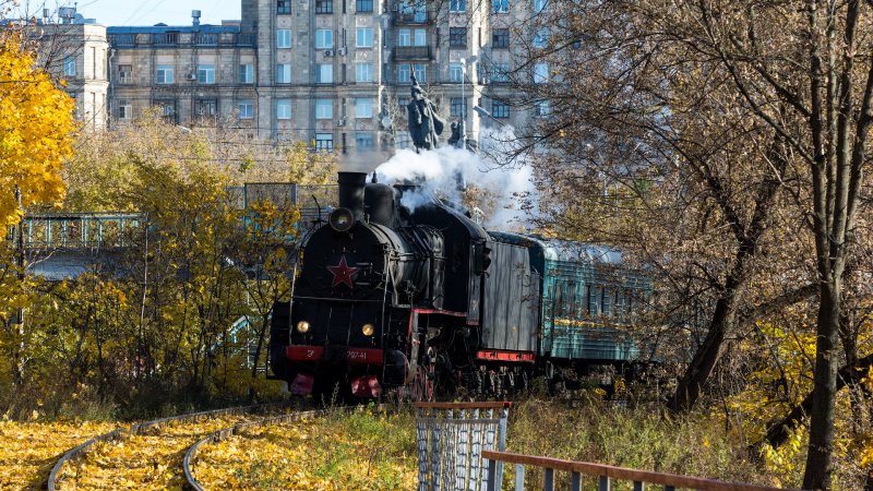 Паровоз на Киевском вокзале