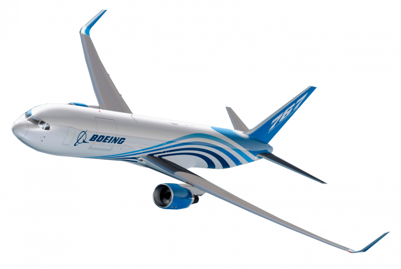 Самолет Боинг 777 на белом фоне