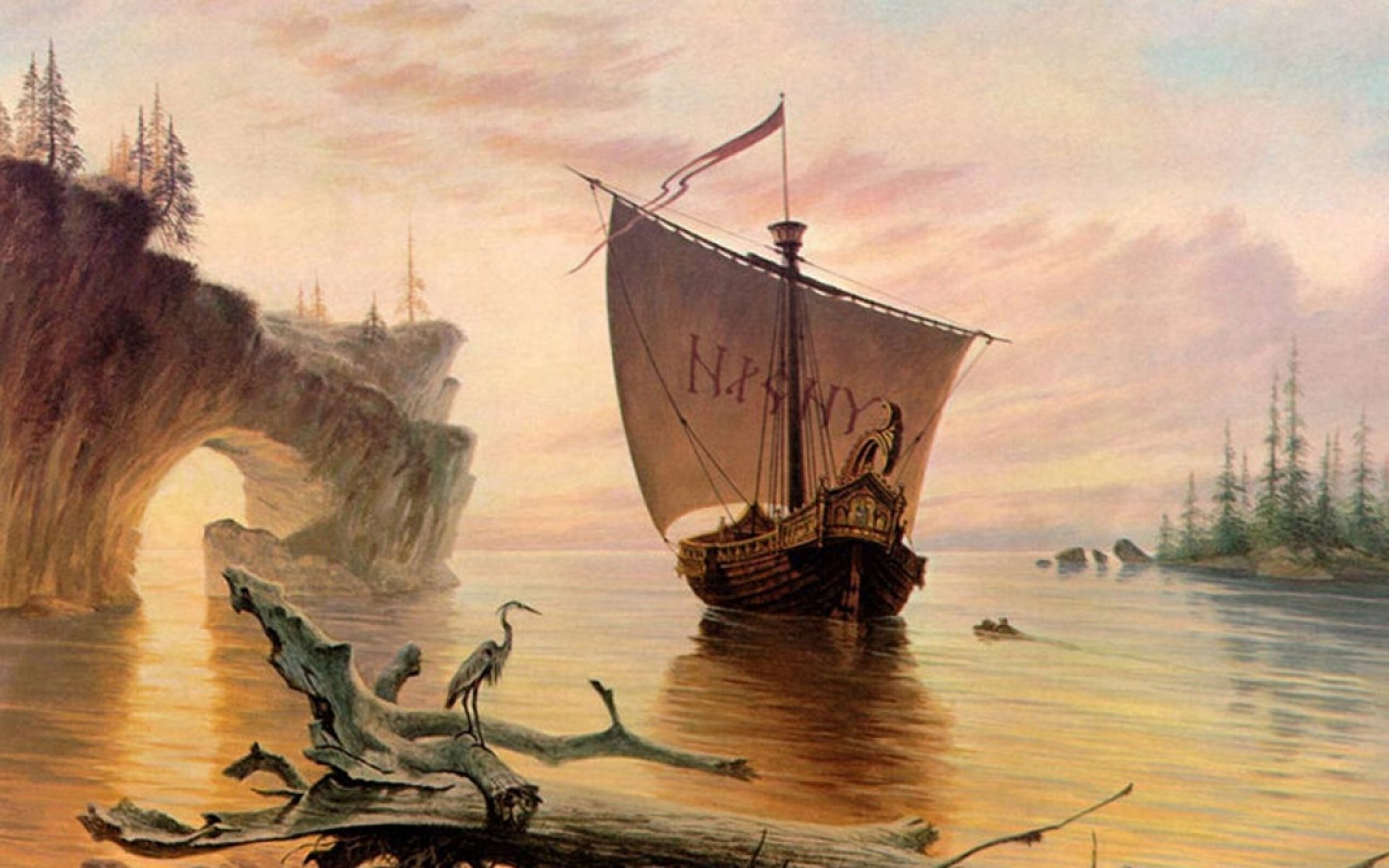 Картина ладьи. Серая гавань Властелин колец. Карстен роде пират Ивана Грозного. Тирион Валинор. Корабль викингов фэнтези.
