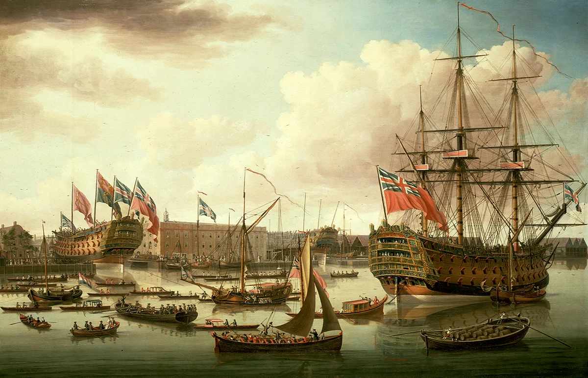 HMS Royal George 1756. Королевский флот Британии 18 века. Флот британской ОСТ-Индской компании. Флот Англии 19 век.