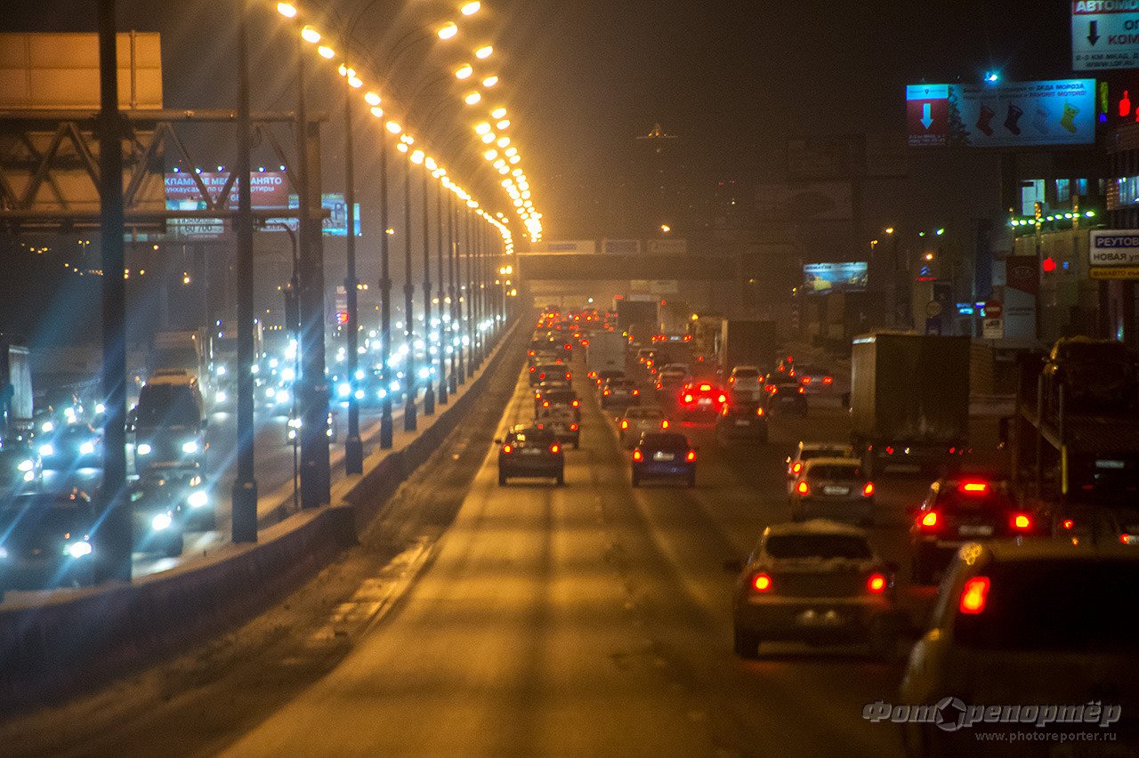 пробка в москве ночью