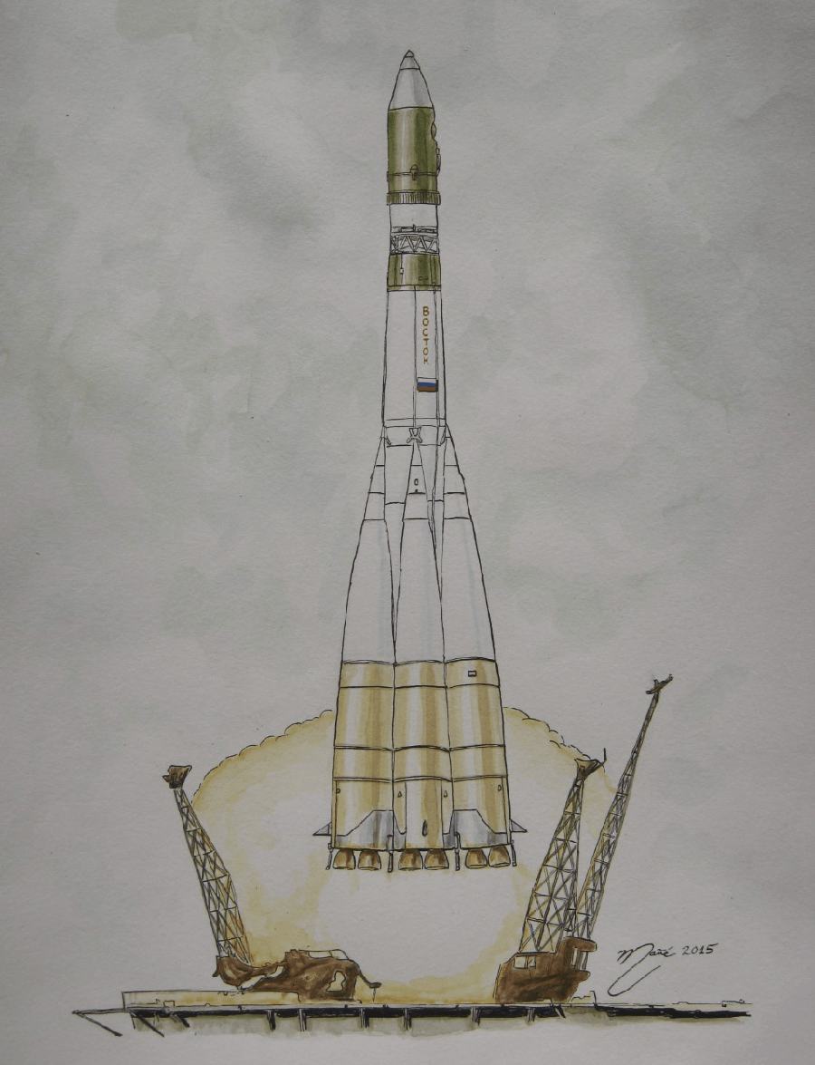 Рисунок ракета восток для детей