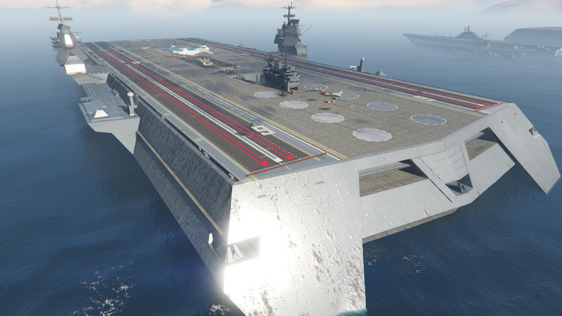 Carrier default. Корвет-тримаран «Русич-2400». Стелс авианосец. Авианосец GTA 5. Авианосец тримаран.