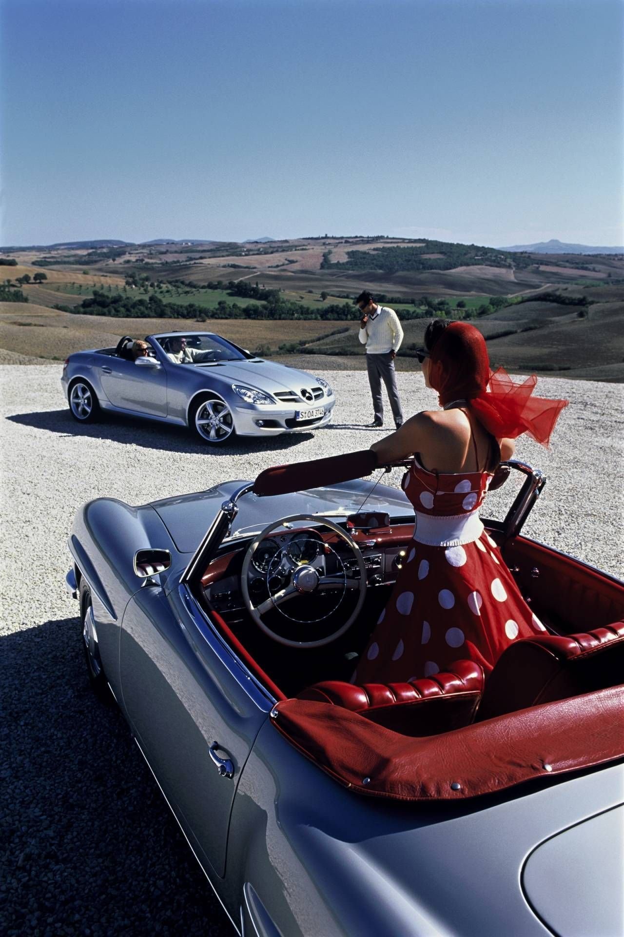 Mercedes-Benz 190sl и девушка