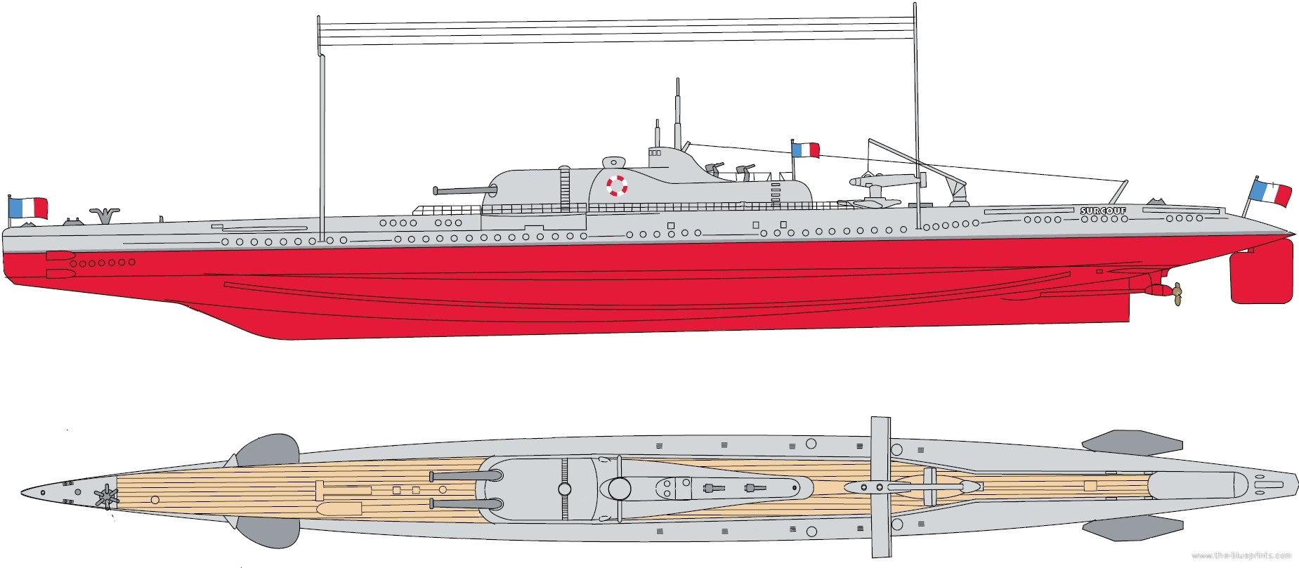 Сюркуф подводная лодка. Подводный линкор Сюркуф. Surcouf подводная лодка чертежи. Подлодка Сюркуф чертежи.