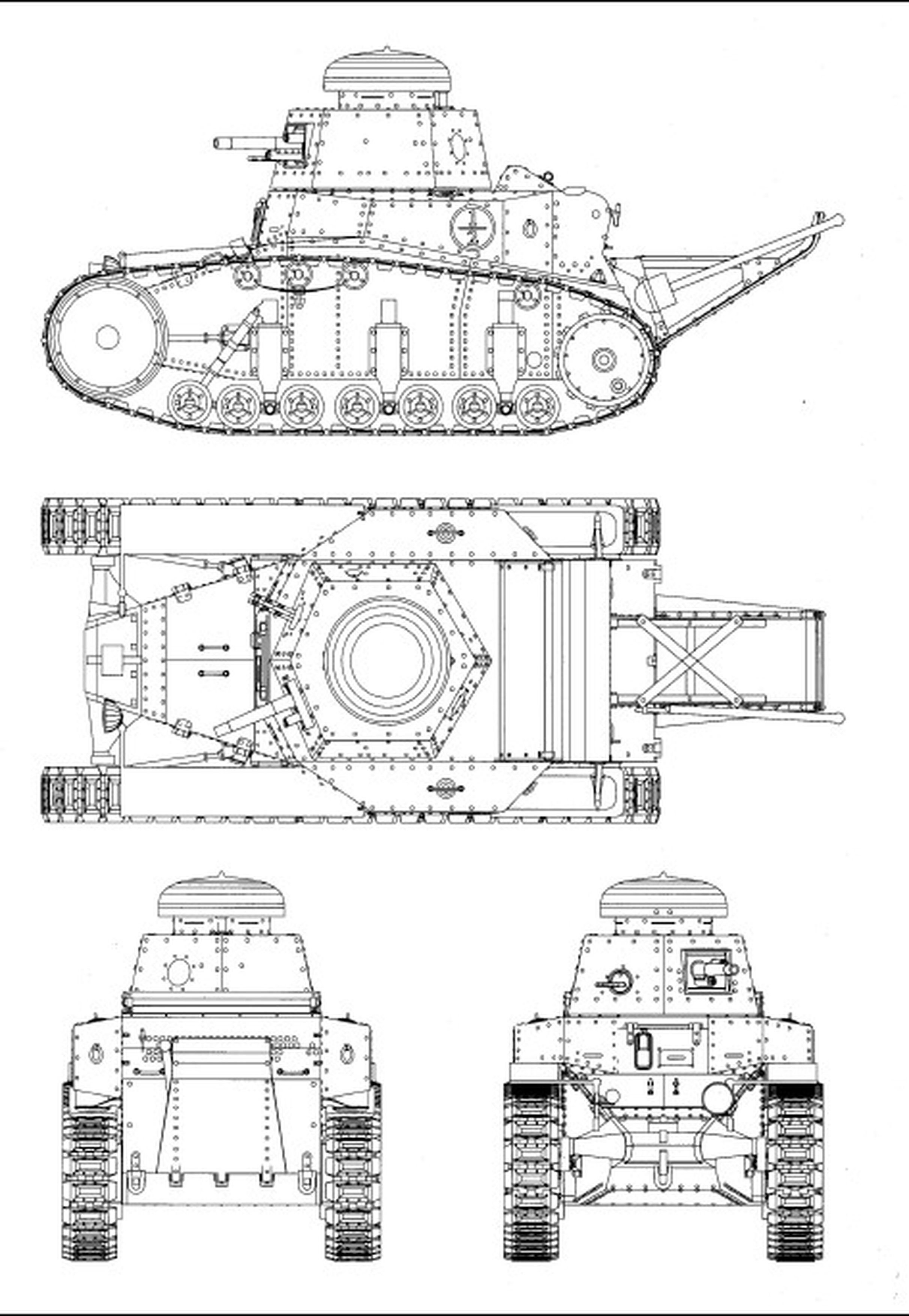 Чертеж танка мс 1