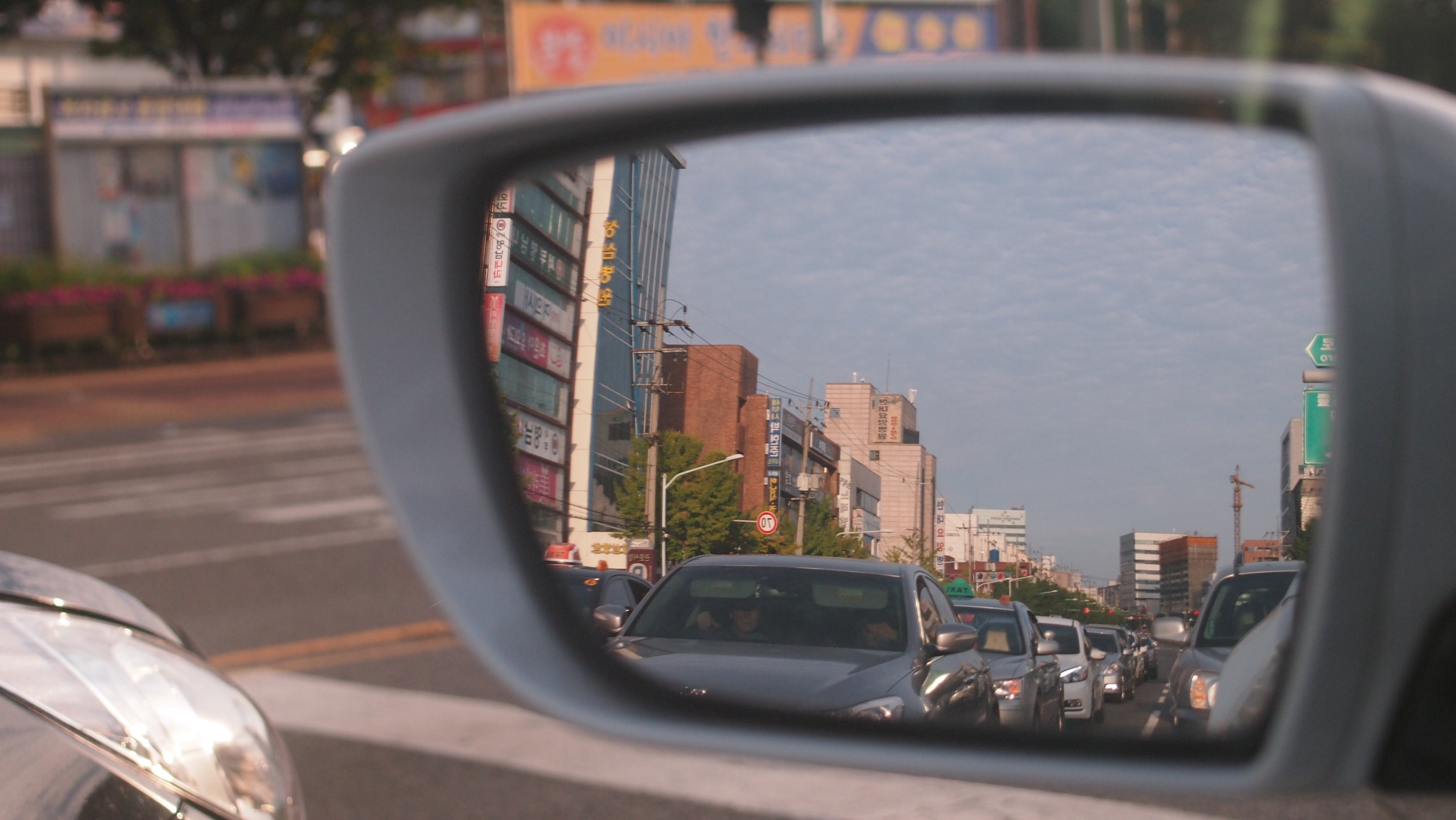 Отражение в автомобильном зеркале