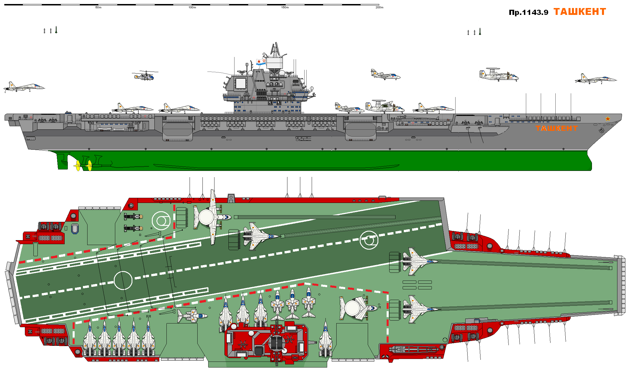 Авианесущий крейсер проекта 1143. Авианесущий крейсер проекта 1143 чертеж. Атомный «Ульяновск» проекта 1143.7.