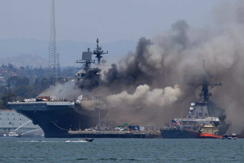 USS Bonhomme Richard пожар