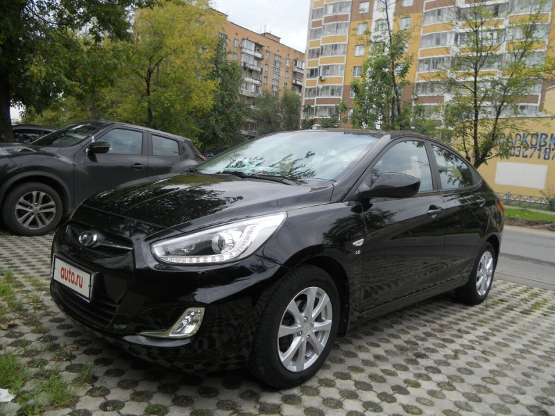 Hyundai Solaris седан черный спереди