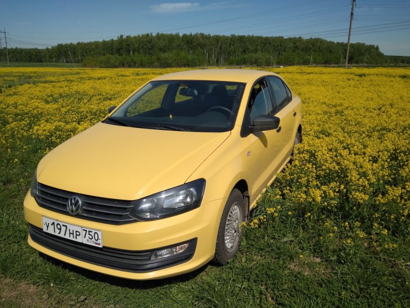 Volkswagen Polo 2011 желтый хэтчбек