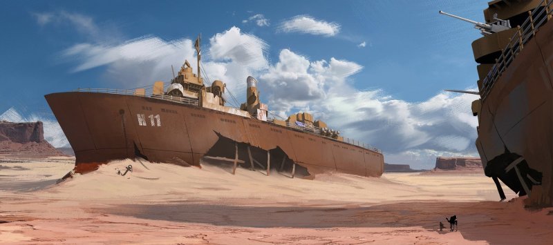 Корабль в пустыне арт