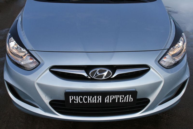 Реснички на фары Hyundai Solaris 2011-2014