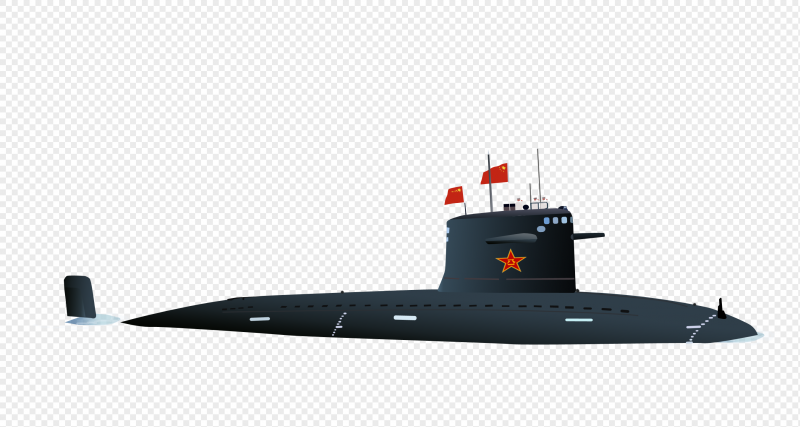 Подводная лодка на белом фоне
