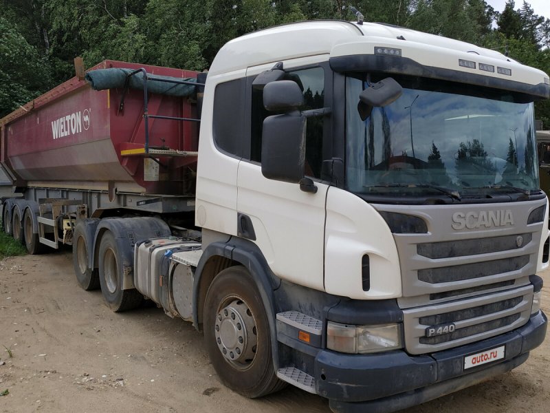 Скания p440xt с самосвальным полуприцепом